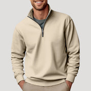 Rune Skjold | Pullover mit Viertelreißverschluss und hohem Stehkragen