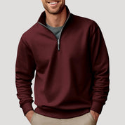 Rune Skjold | Pullover mit Viertelreißverschluss und hohem Stehkragen