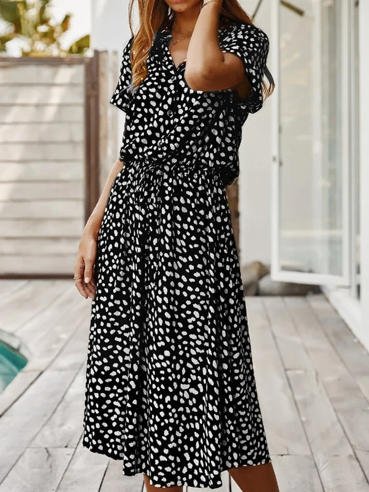 Isabelle Laurent | Midi-sommerkjole med let og elegant silhuet