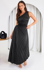 Valentina Noir | Maxi-kjole i klassisk sort med elegant silhuet