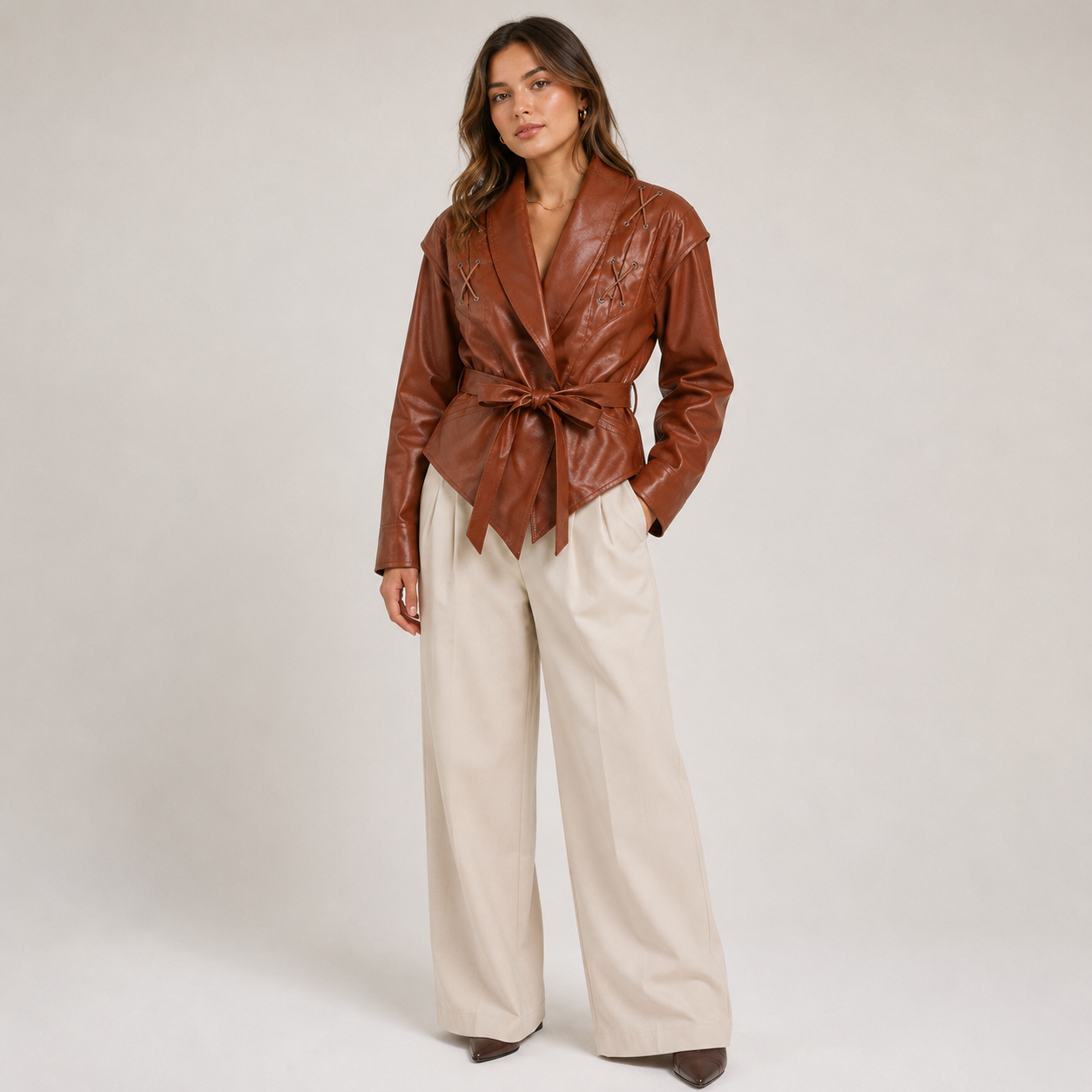 Rikke Petersen | Retro kožená bunda v oversize střihu