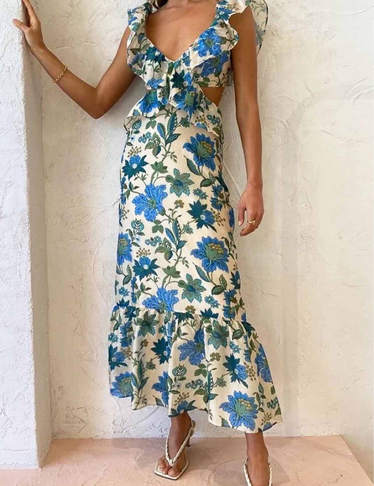 RuffledCutoutFloralPrintedLaceUpDress-blue2.jpg