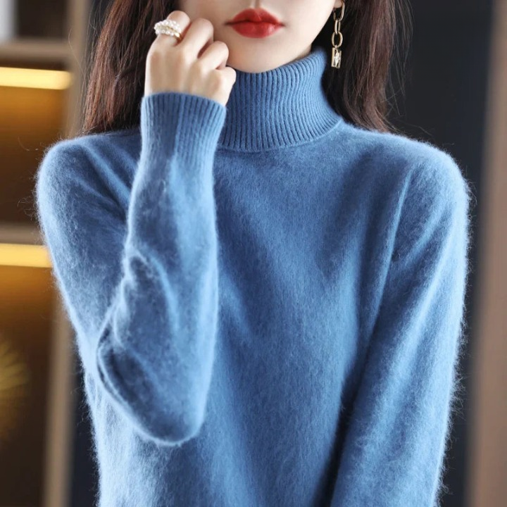 Luciana Bergstrom | Rullekrave Sweater i Rødt til Kvinder