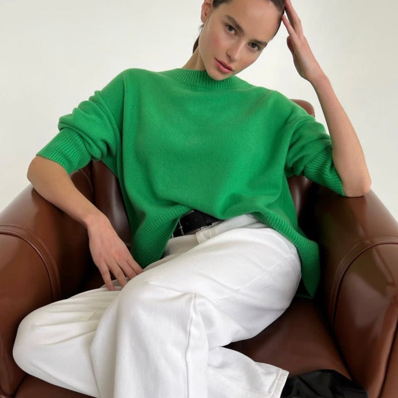 Francine Ashworth | Klassisk Crewneck Striktrøje i Cremehvid