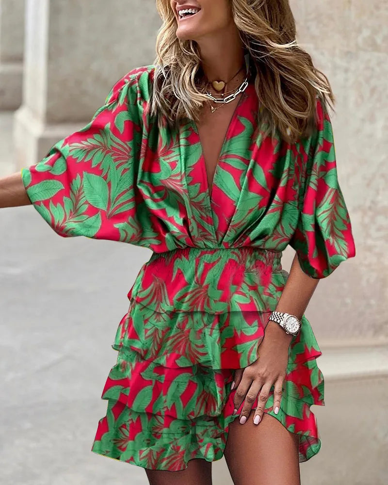 Sienna Bellucci | Mini wrap-kjole med blomsterprint