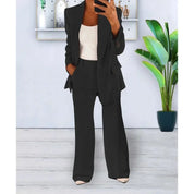 Alessandra Voss | Elegant Formelt Sæt med Skræddersyet Lang Blazer til Dame