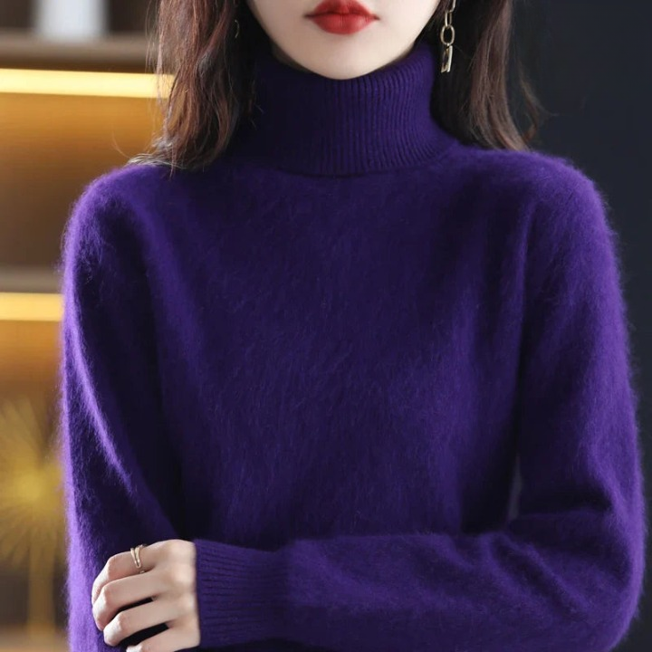Luciana Bergstrom | Rullekrave Sweater i Rødt til Kvinder