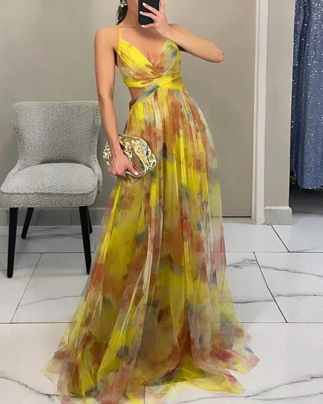 Rosalba Castellani | Maxi-blomsterkjole med wrap-snit til kvinder