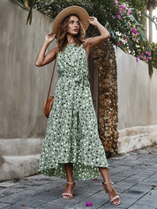 Giulia Romano | Maxi-sommerkjole med halterneck og prikket design