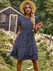 Clara Beaumont | Midi-sommerkjole med småblomstret print