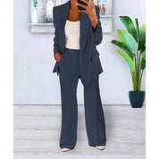Alessandra Voss | Elegant Formelt Sæt med Skræddersyet Lang Blazer til Dame
