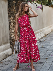 Giulia Romano | Maxi-sommerkjole med halterneck og prikket design