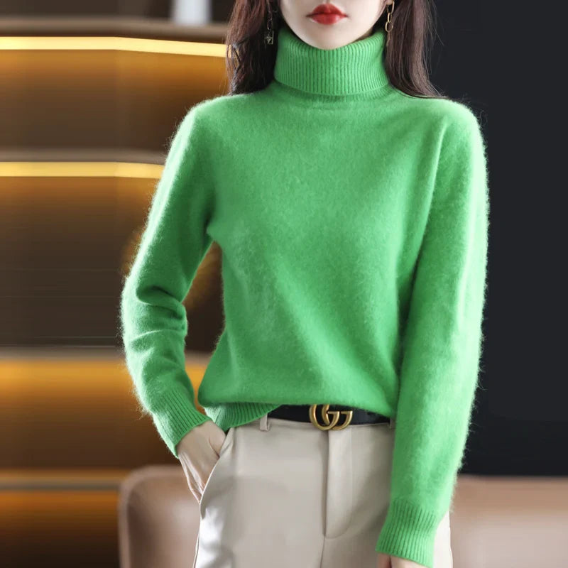 Luciana Bergstrom | Rullekrave Sweater i Rødt til Kvinder