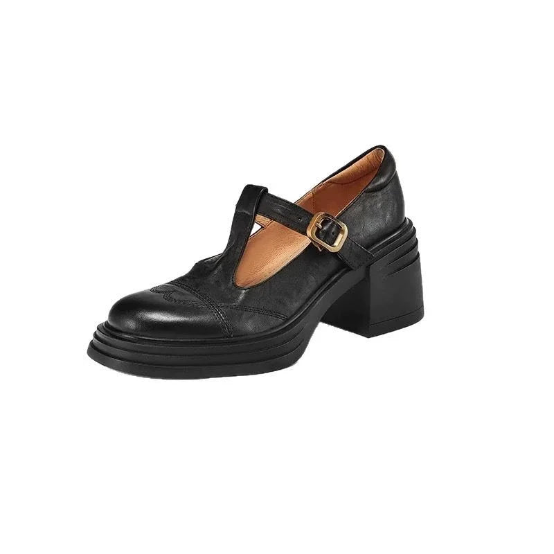 Camille Rousseau | Elegante T-strap sko i læderlook