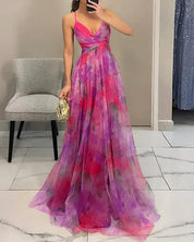 Rosalba Castellani | Maxi-blomsterkjole med wrap-snit til kvinder
