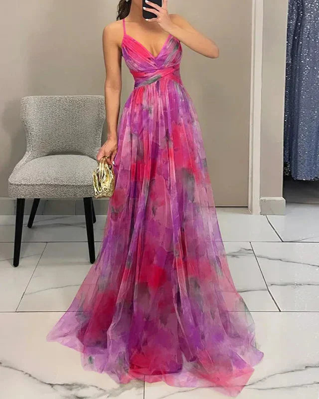 Rosalba Castellani | Maxi-blomsterkjole med wrap-snit til kvinder
