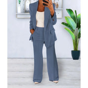 Alessandra Voss | Elegant Formelt Sæt med Skræddersyet Lang Blazer til Dame