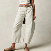 Stella Harrington | Wide-Leg Jeans med høj talje og rippet detalje