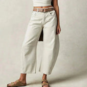 Nora Castelluccio | Højtaljede Mom-Jeans i Beige