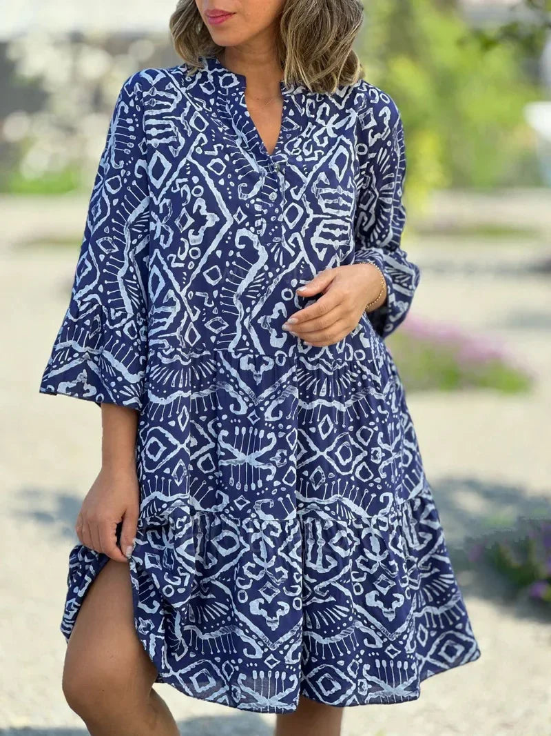 Venetia Carlisle | Midi-kjole med bohemisk print til kvinder