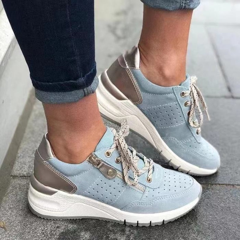Maja Christensen | Sneakers i grøn og beige med snøre