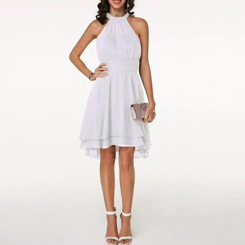 Evangeline Rosewood | Midi-festkjole med asymmetrisk flare