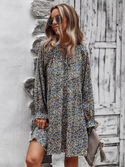 Aurélie Dubois | Maxi-boheme kjole med blomsterprint og lange ærmer