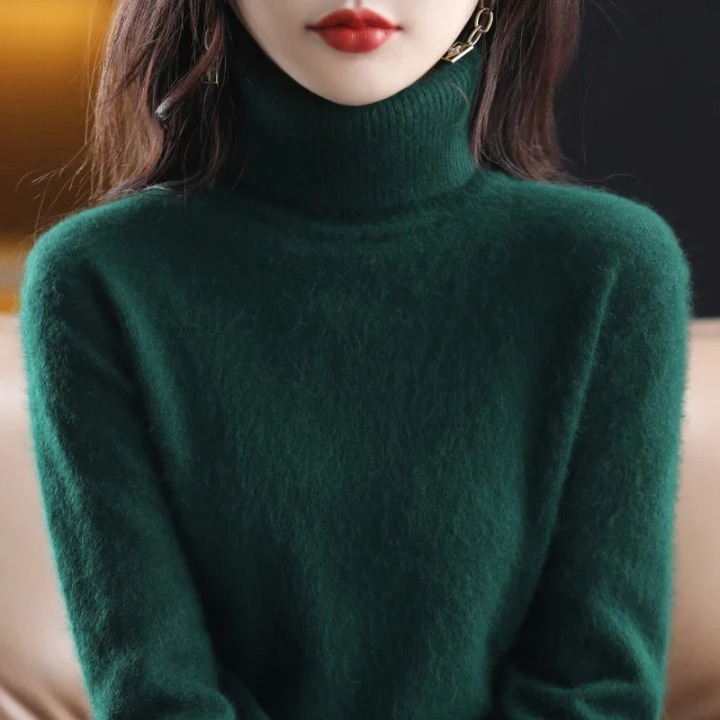Luciana Bergstrom | Rullekrave Sweater i Rødt til Kvinder