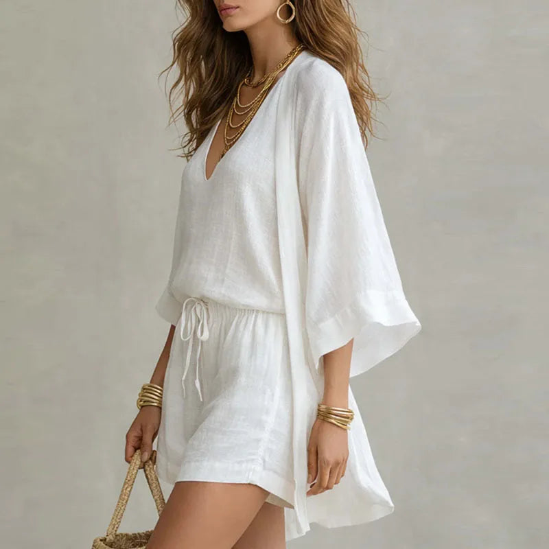 Josefine Andersen | 3-teiliges Set mit Cardigan, Top und Shorts