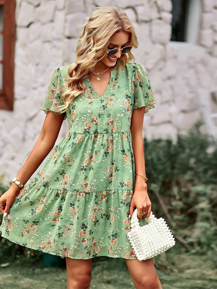 Amélie Fontaine | Mini-sommerkjole med romantisk blomsterprint