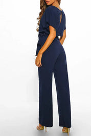 Evelyn Rosetti | Elegant Bindebælte Jumpsuit med løs top og brede ben