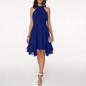 Evangeline Rosewood | Midi-festkjole med asymmetrisk flare
