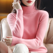 Luciana Bergstrom | Rullekrave Sweater i Rødt til Kvinder