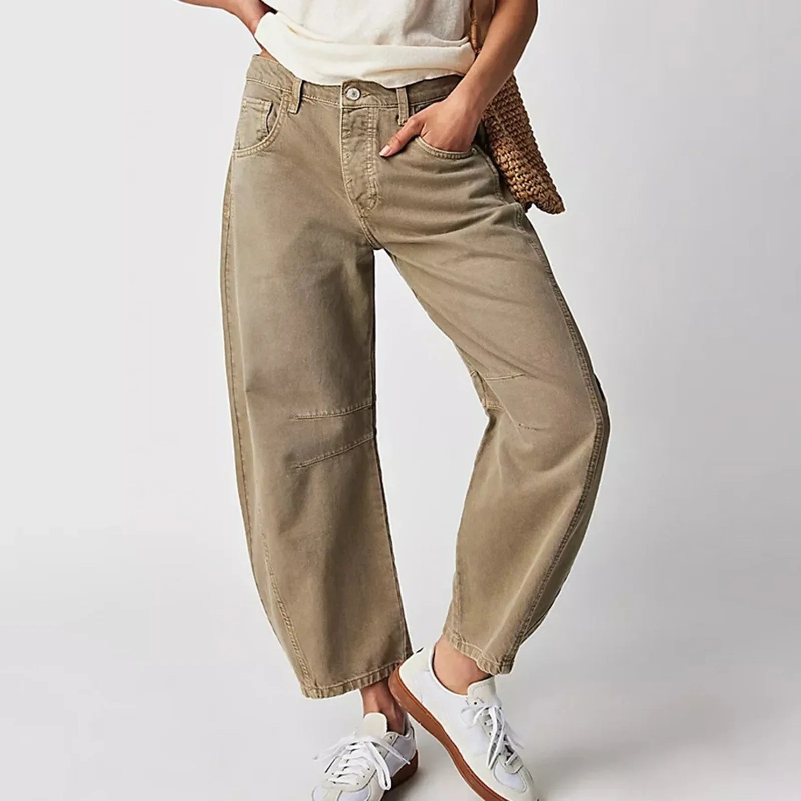 Stella Harrington | Wide-Leg Jeans med høj talje og rippet detalje