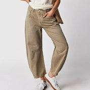 Stella Harrington | Wide-Leg Jeans med høj talje og rippet detalje