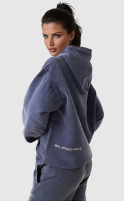 Freja Sorensen | Oversized Hoodie med Rhinestone Culture-Print