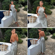 Sienna Moreau | Maxi elegant kjole med satinbælte
