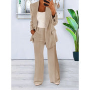 Alessandra Voss | Elegant Formelt Sæt med Skræddersyet Lang Blazer til Dame