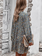 Aurélie Dubois | Maxi-boheme kjole med blomsterprint og lange ærmer