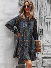 Aurélie Dubois | Maxi-boheme kjole med blomsterprint og lange ærmer