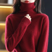 Luciana Bergstrom | Rullekrave Sweater i Rødt til Kvinder