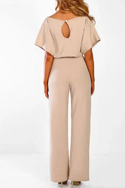 Evelyn Rosetti | Elegant Bindebælte Jumpsuit med løs top og brede ben