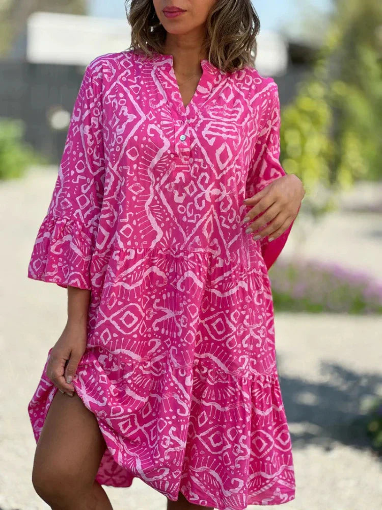 Venetia Carlisle | Midi-kjole med bohemisk print til kvinder