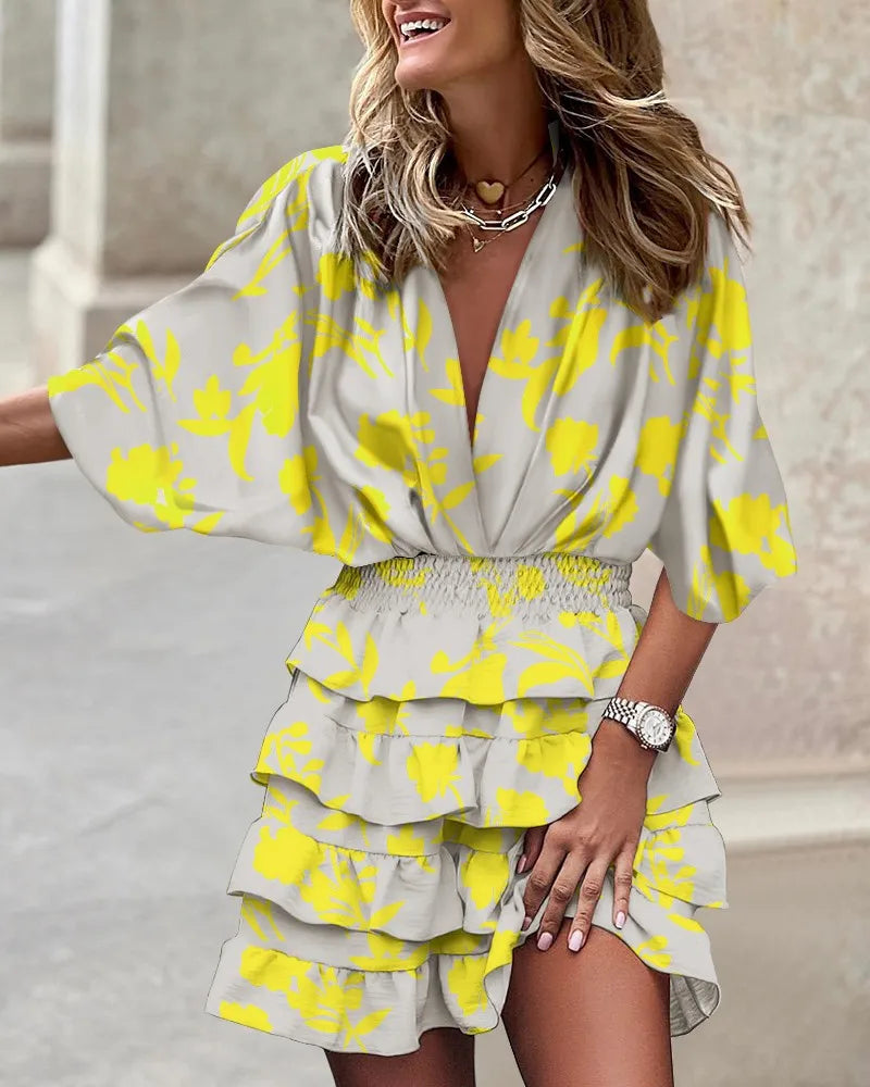 Sienna Bellucci | Mini wrap-kjole med blomsterprint