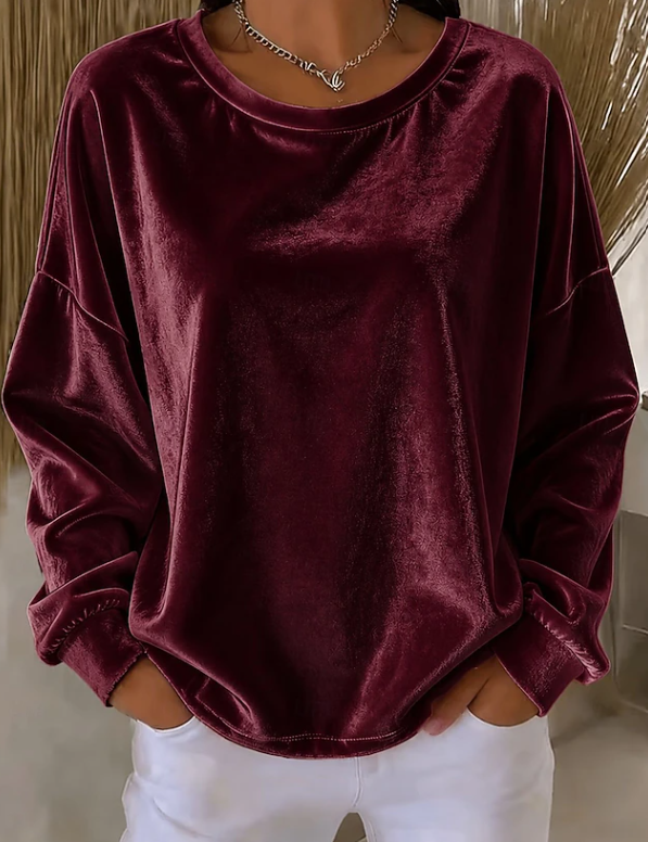 Ida Lindgren | Oversized velour-bluse til kvinder