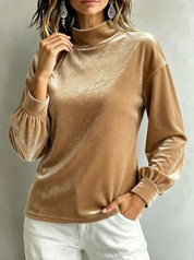 Anne Kirkeby | Black Velour High-Neck Blouse