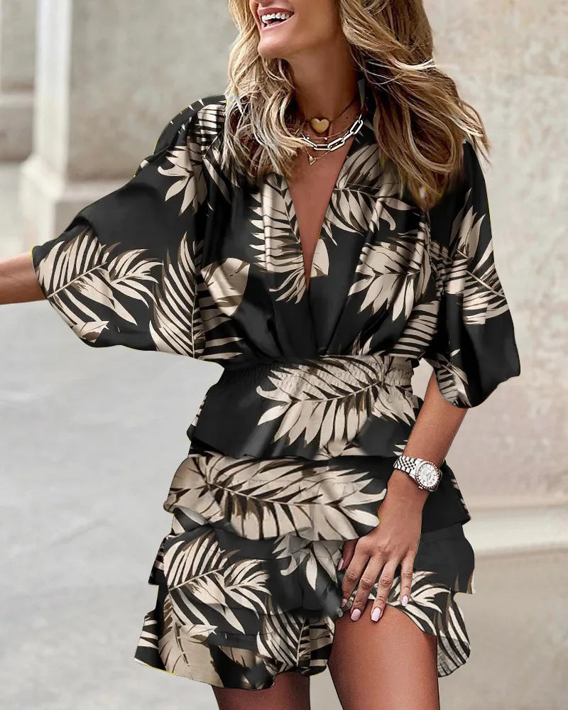 Sienna Bellucci | Mini wrap-kjole med blomsterprint