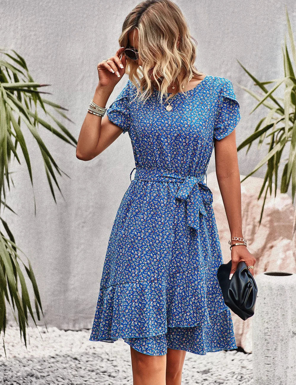 Clara Beaumont | Midi-sommerkjole med småblomstret print