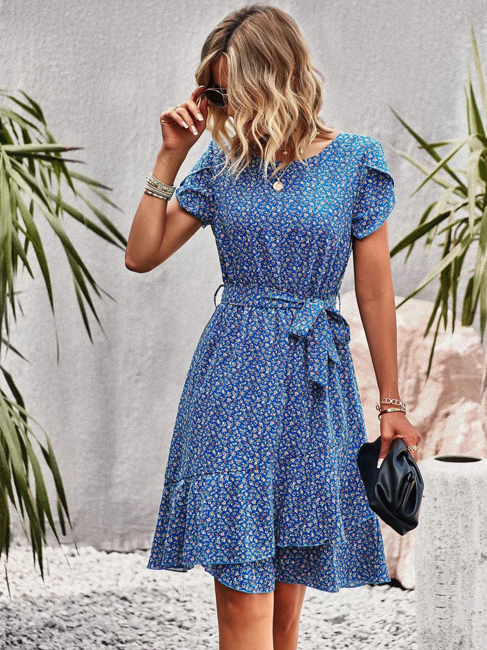 Clara Beaumont | Midi-sommerkjole med småblomstret print