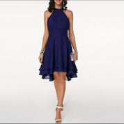 Evangeline Rosewood | Midi-festkjole med asymmetrisk flare